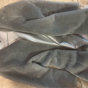 Topshop Long Sleeve Tunic Shearling Coat In Light Gray Women's Size 8